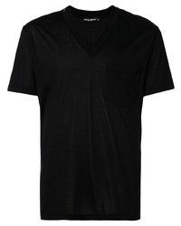 T-shirt à col en v noir Dolce & Gabbana