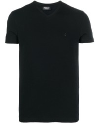 T-shirt à col en v noir Dondup