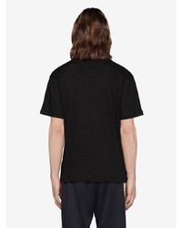 T-shirt à col en v noir Gucci