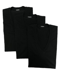 T-shirt à col en v noir DSQUARED2