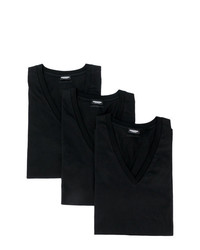 T-shirt à col en v noir DSQUARED2