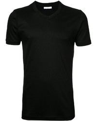 T-shirt à col en v noir ESTNATION