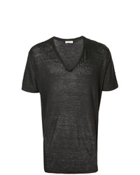 T-shirt à col en v noir Etro