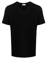 T-shirt à col en v noir Filippa K