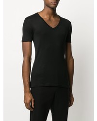 T-shirt à col en v noir Balmain