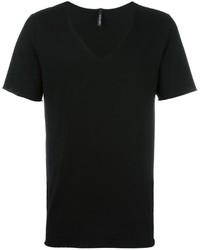 T-shirt à col en v noir Giorgio Brato