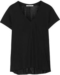 T-shirt à col en v noir Helmut Lang
