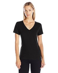 T-shirt à col en v noir Juicy Couture