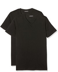 T-shirt à col en v noir Karl Lagerfeld