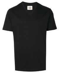 T-shirt à col en v noir Kent & Curwen