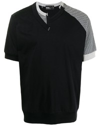 T-shirt à col en v noir Kolor