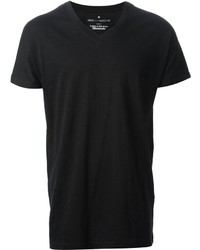 T-shirt à col en v noir Kris Van Assche