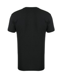 T-shirt à col en v noir Emporio Armani