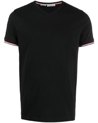 T-shirt à col en v noir Moncler