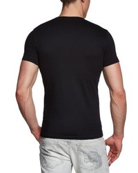 T-shirt à col en v noir Pepe Jeans