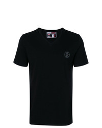 T-shirt à col en v noir Plein Sport