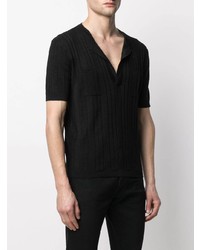 T-shirt à col en v noir Saint Laurent