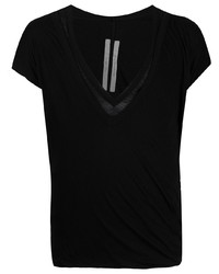 T-shirt à col en v noir Rick Owens