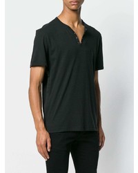 T-shirt à col en v noir John Varvatos