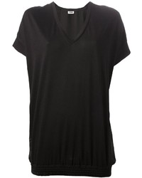 T-shirt à col en v noir Sonia Rykiel