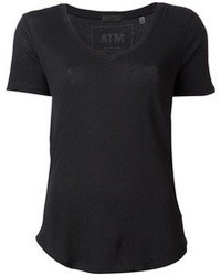 T-shirt à col en v noir