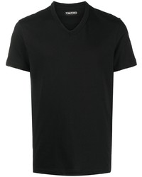 T-shirt à col en v noir Tom Ford