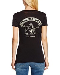 T-shirt à col en v noir True Religion