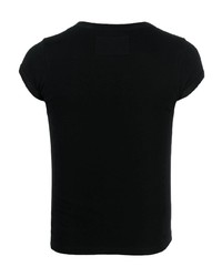 T-shirt à col en v noir Dondup