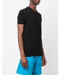 T-shirt à col en v noir Dondup