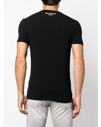 T-shirt à col en v noir Balmain