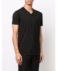 T-shirt à col en v noir Tom Ford