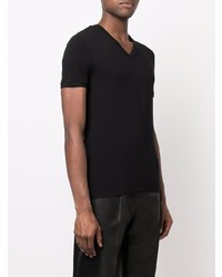 T-shirt à col en v noir Balmain