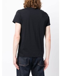 T-shirt à col en v noir Jil Sander