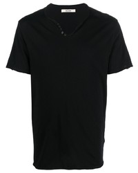 T-shirt à col en v noir Zadig & Voltaire