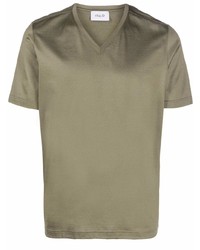 T-shirt à col en v olive D4.0