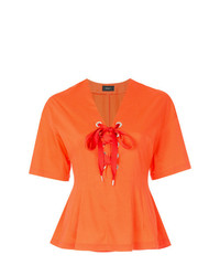 T-shirt à col en v orange G.V.G.V.