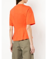 T-shirt à col en v orange G.V.G.V.