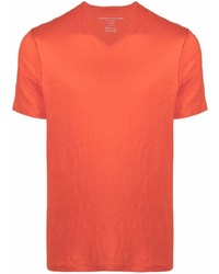 T-shirt à col en v orange Majestic Filatures
