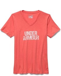 T-shirt à col en v orange Under Armour