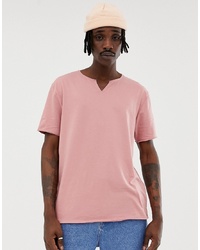 T-shirt à col en v rose ASOS DESIGN