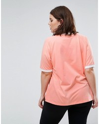 T-shirt à col en v rose Asos