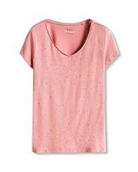 T-shirt à col en v rose edc by Esprit