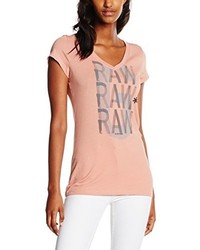 T-shirt à col en v rose G-Star Raw