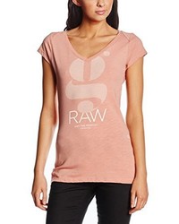 T-shirt à col en v rose G-Star Raw