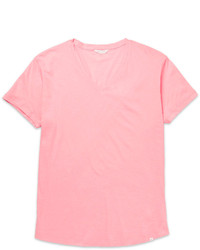 T-shirt à col en v rose Orlebar Brown