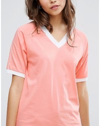 T-shirt à col en v rose Asos