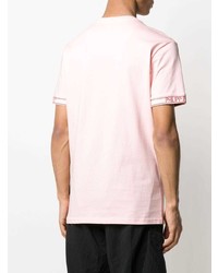 T-shirt à col en v rose Philipp Plein