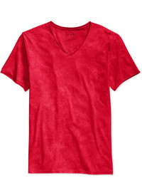 T-shirt à col en v rouge