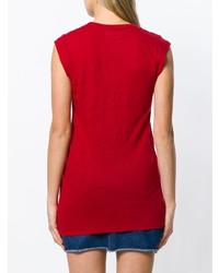 T-shirt à col en v rouge Isabel Marant Etoile