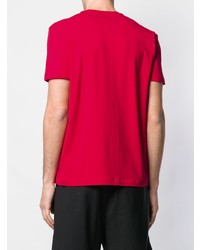 T-shirt à col en v rouge Ea7 Emporio Armani